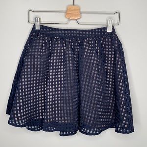 Lush Black and Tan Checked Layered Mini Skirt